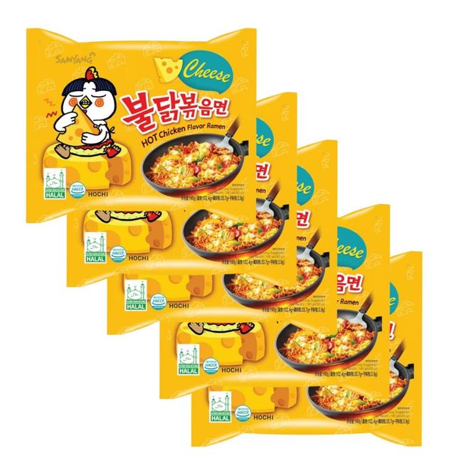 Hovedbilde Samyang Buldak Hot Chicken Ramen Cheese 5x140g
