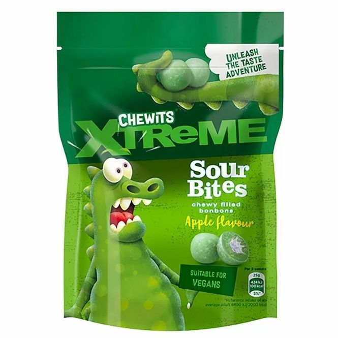 Hovedbilde Chewits Xtreme Apple Sour Bites 115g 