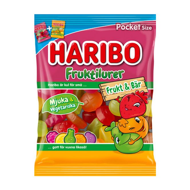 Hovedbilde Haribo Fruktilurer Frukt & Bær 80g