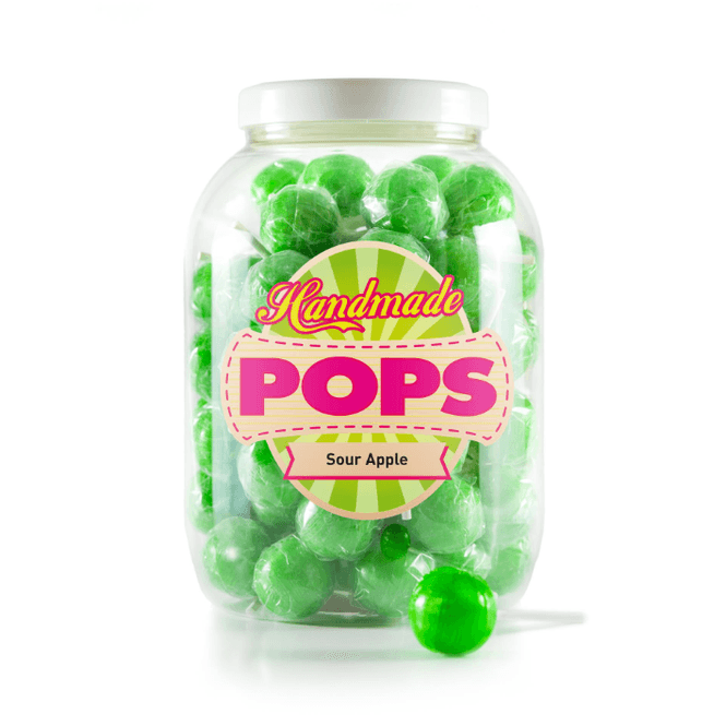 Hovedbilde Handmade Pops Sour Apple 70x25g