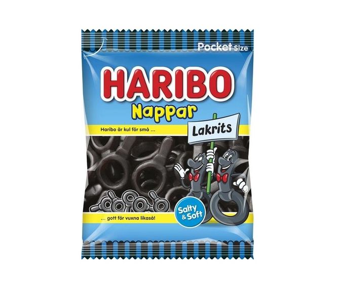 Hovedbilde Haribo Nappar Lakrits 80g