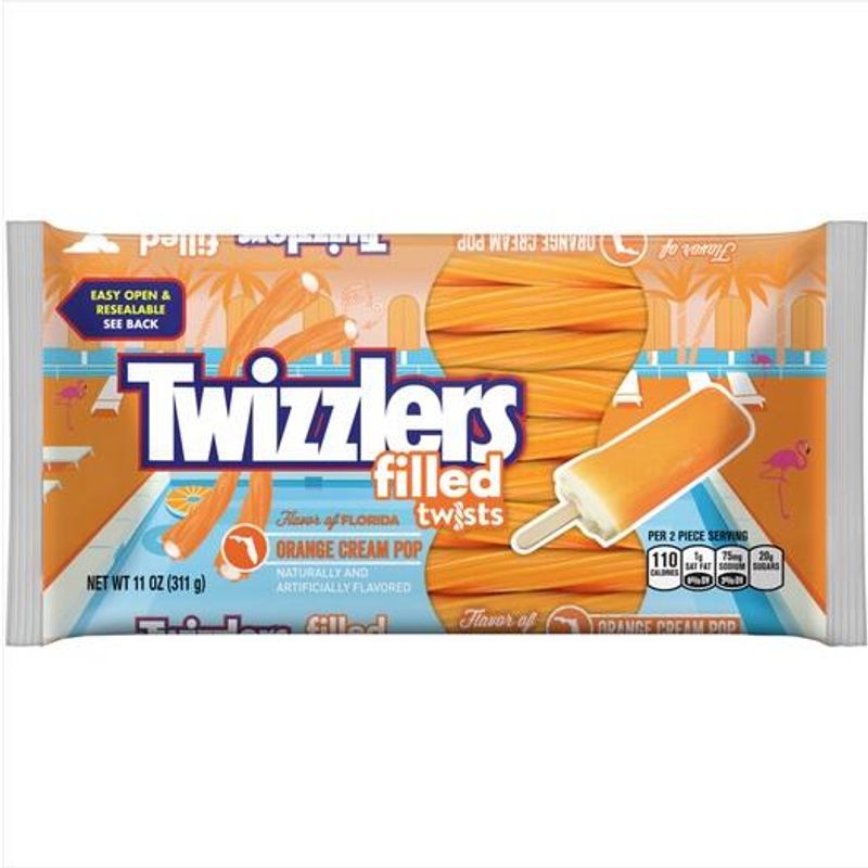 Twizzlers Orange Cream Pop Filled Twists 311g (Datovare)