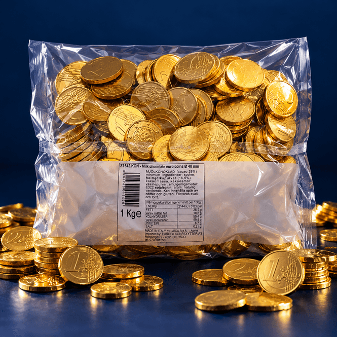 Hovedbilde Gullmynter Sjokolade (Euro) 1kg